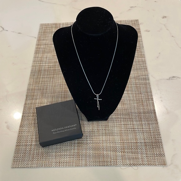 Silpada Retired Sterling Silver Cross Pendant on Sterling Silver Necklace. - Picture 2 of 3